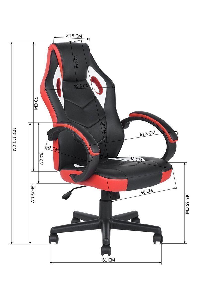 Silla Gamer Pu Flow Ergonómica Escritorio Negro-2