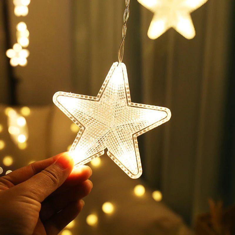 Cortina De Luces  Estrella en Piramide-3