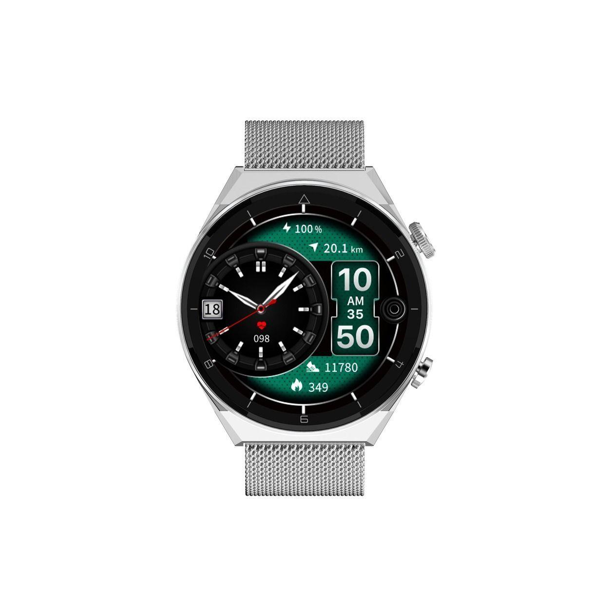 Smartwatch Reloj Inteligente Bluetooth llamadas DT3 PRO MAX - Plata Metal/Silicona-4