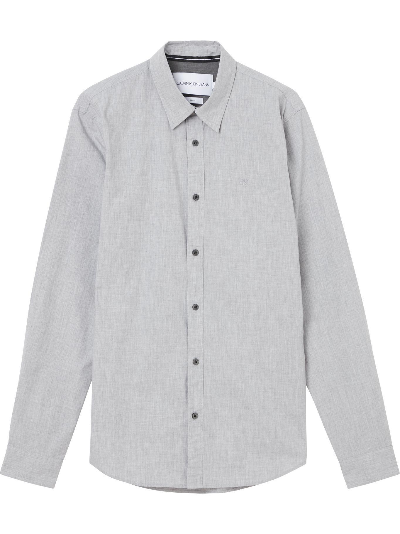 Camisa Washed Dobby Slim Gris Claro Calvin Klein-2