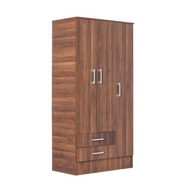 Closet 3 Puertas 2 Cajones Nogal-0