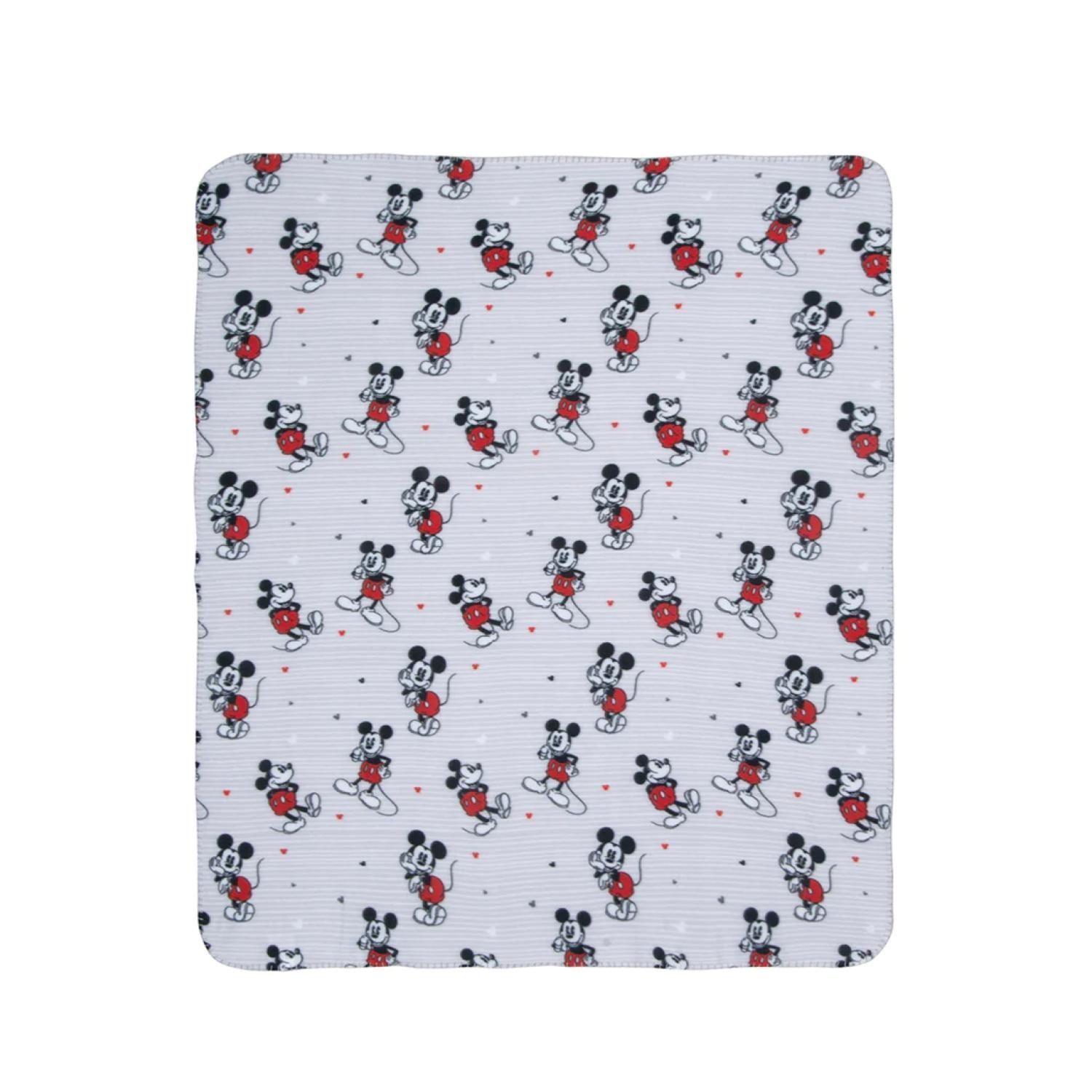 Manta De Polar Infantil 115x130cm Blanco Mickey Mouse Mashini-0