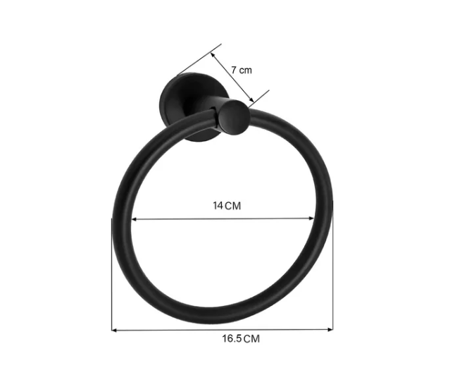Toallero Circular De Aluminio Negro-1