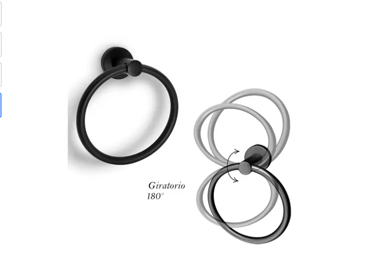 Toallero Circular De Aluminio Negro-3