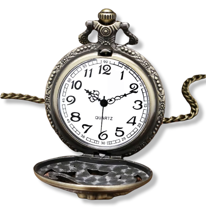 Reloj De Bolsillo Big Tiger Con Cadena Quartz AL54-1