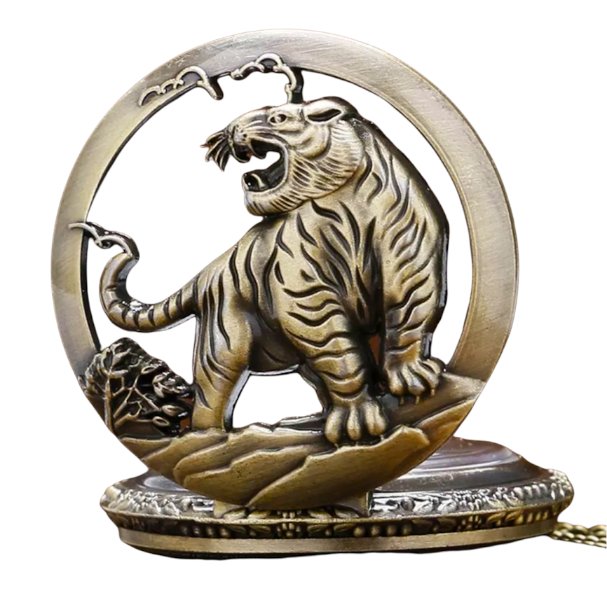 Reloj De Bolsillo Big Tiger Con Cadena Quartz AL54-2