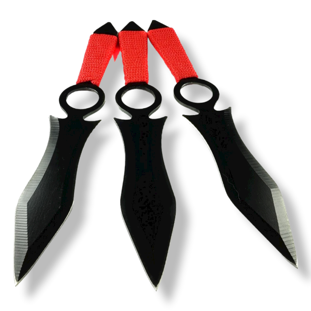 Set 3 Kunai Ninja Shinobi Arrojadizos Con Funda -1