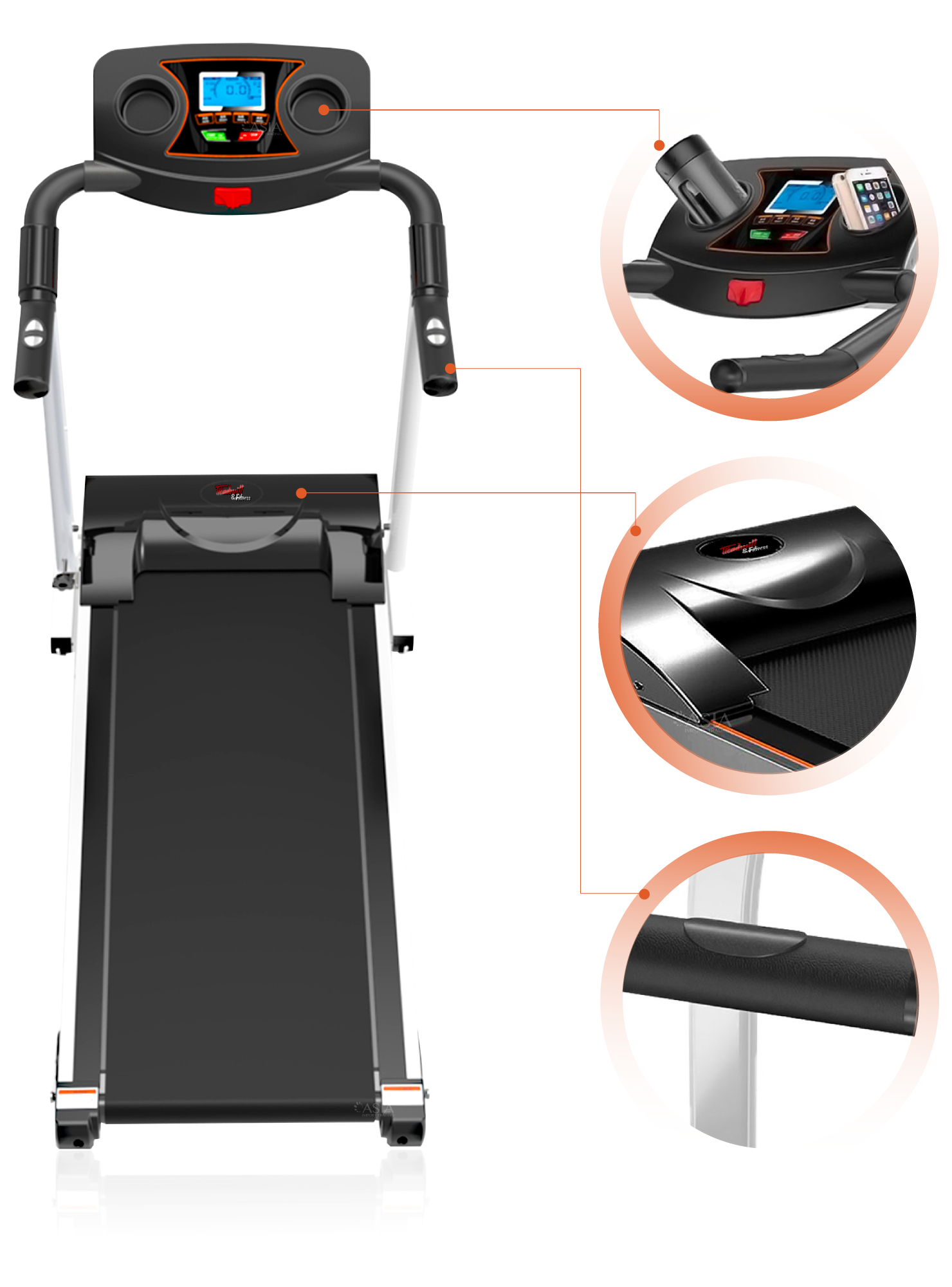 Pack Trotadora Treadmill II Blanca + Remadora Bogadora Magnetica FR1000A-2