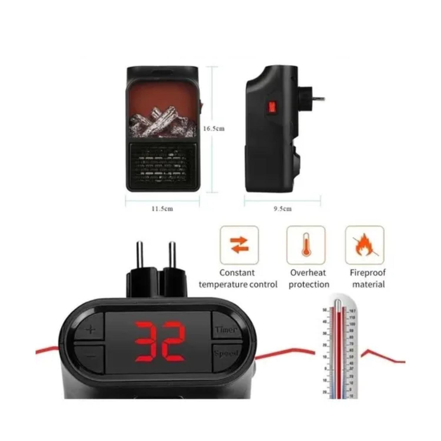 Calefactor Portátil Eléctrico 1000w Control Remoto-4