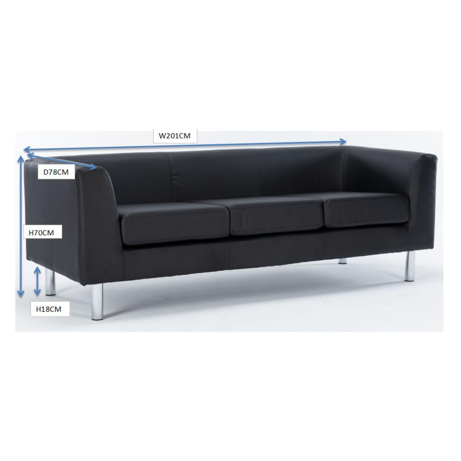 Sofá 3 Cuerpo Boss Desing PU Negro -4