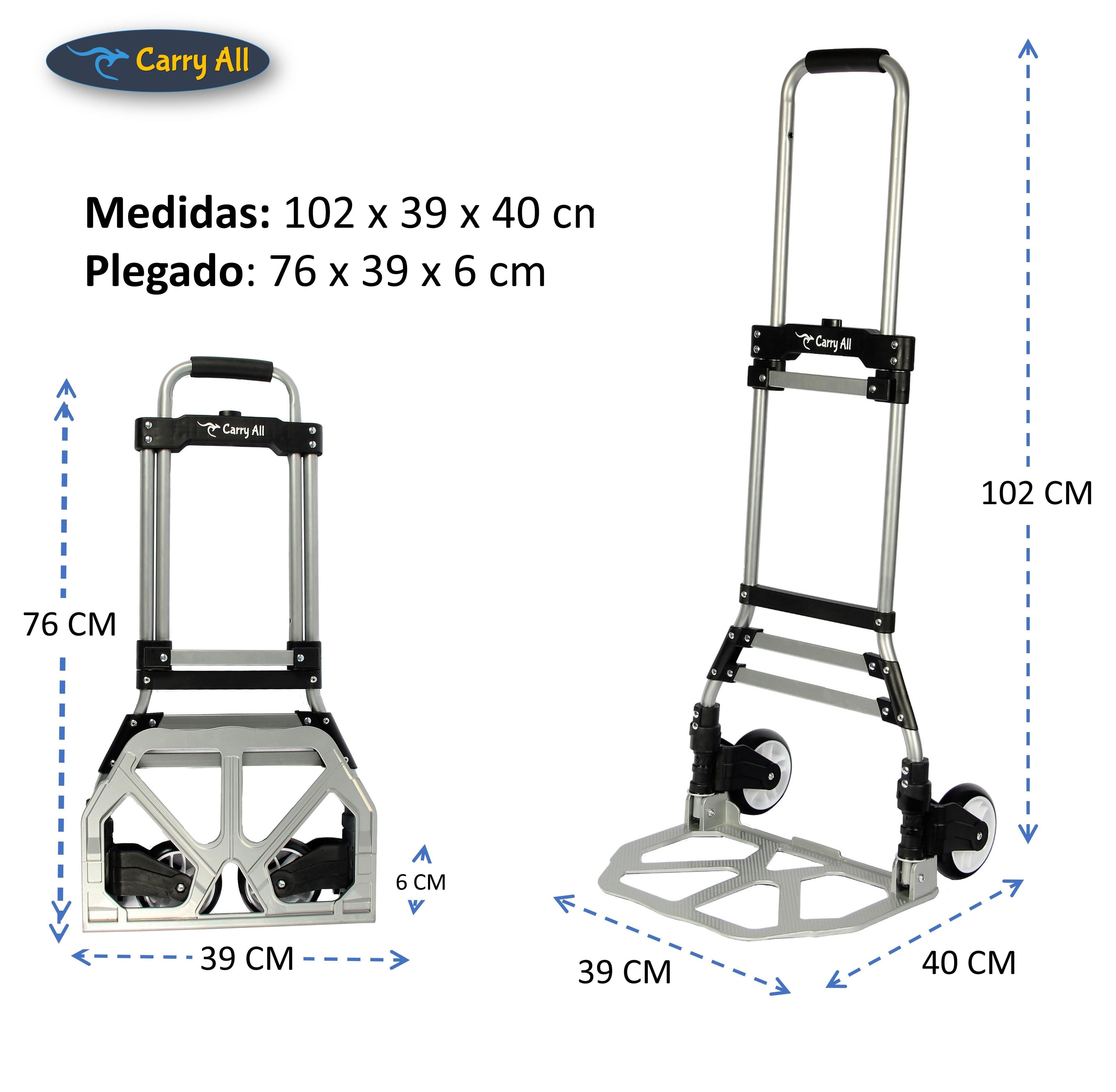 Carro de Carga Plegable Tipo Yegua 80 Kilos Cuerda Rodamientos-4