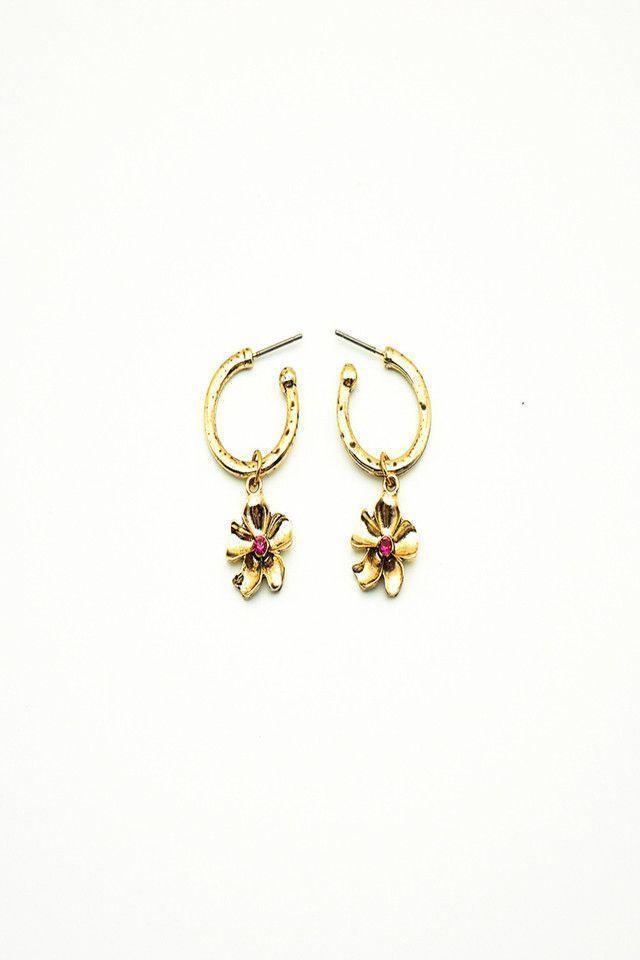 Argollas Doradas Floral  i-D-0