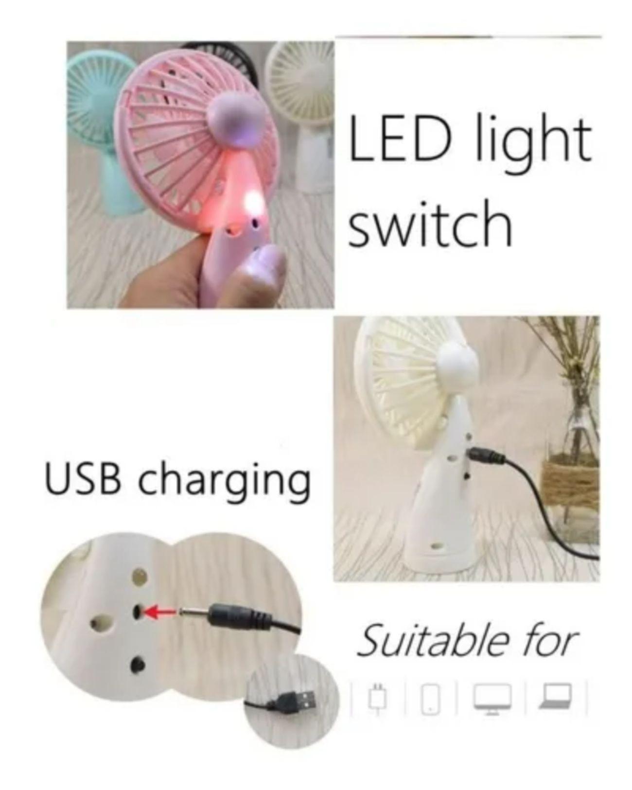 Ventilador De Mano Portatil Con Luz Mini-3
