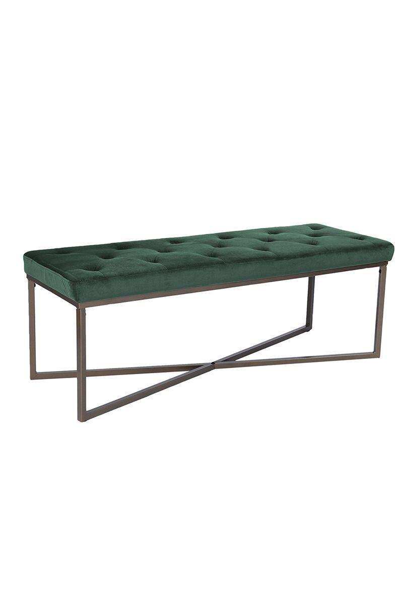 Banqueta Ottoman Pouf de Terciopelo Adana Verde-0