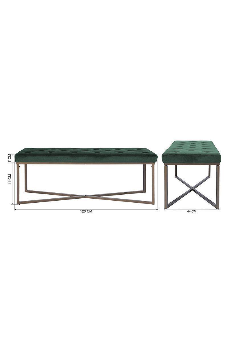 Banqueta Ottoman Pouf de Terciopelo Adana Verde-2
