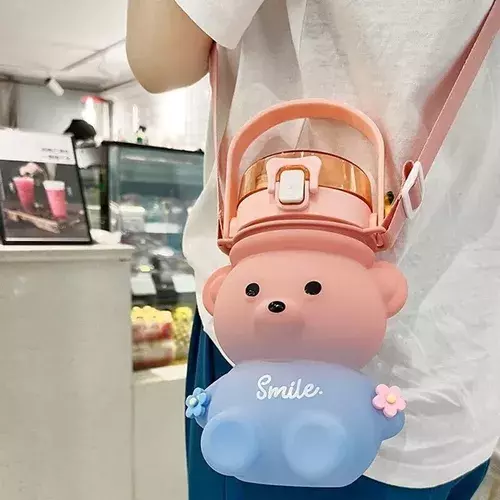 Botella Motivacional Agua Grande Oso Kawai Capacidad 1400ml-3