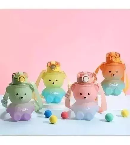 Botella Motivacional Agua Grande Oso Kawai Capacidad 1400ml-2