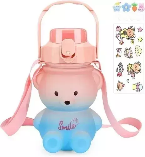Botella Motivacional Agua Grande Oso Kawai Capacidad 1400ml-0