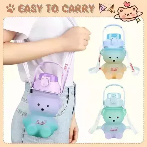 Botella Motivacional Agua Grande Oso Kawai Capacidad 1400ml-6