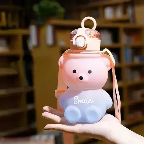 Botella Motivacional Agua Grande Oso Kawai Capacidad 1400ml-7