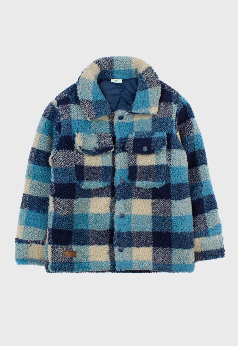 Chaqueta kids niño piel escocesa outside 261-0