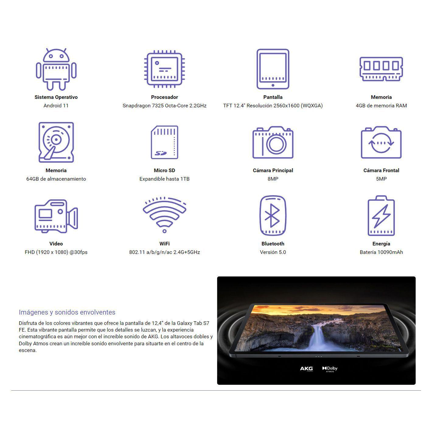 Tablet Samsung Galaxy S7 FE 4GB 64GB 12,4" Octa Core 4G LTE -2