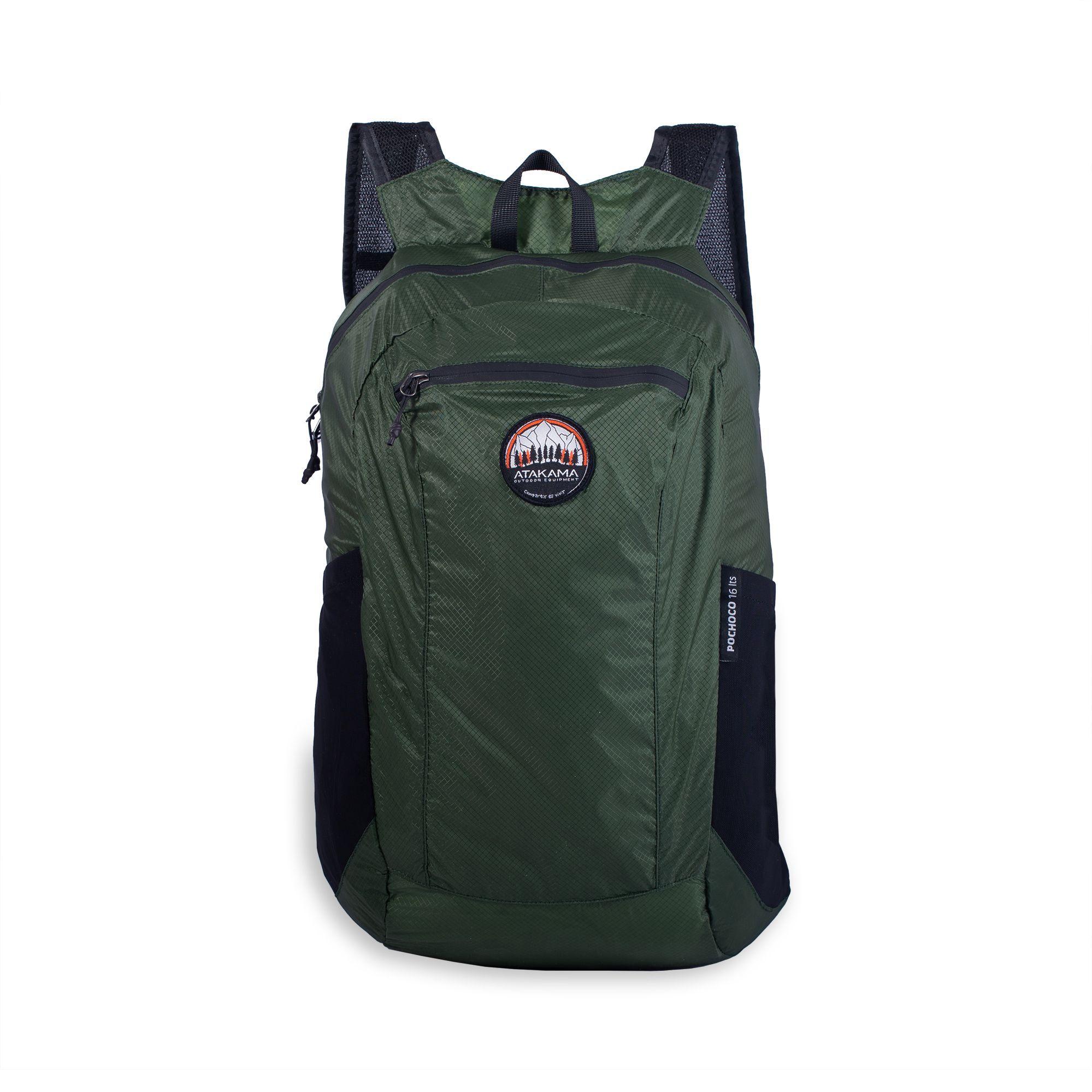 Mochila Plegable Pochoco Verde Musgo 16lt Atakama Outdoor-0