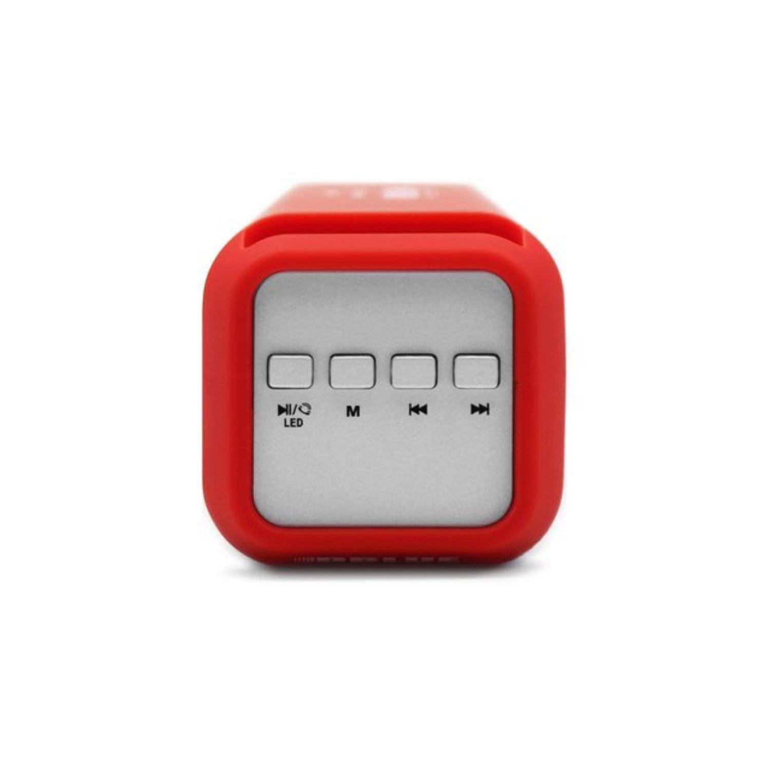 Parlante Bluetooth Portatil Radio FM Multicolor Rojo-2