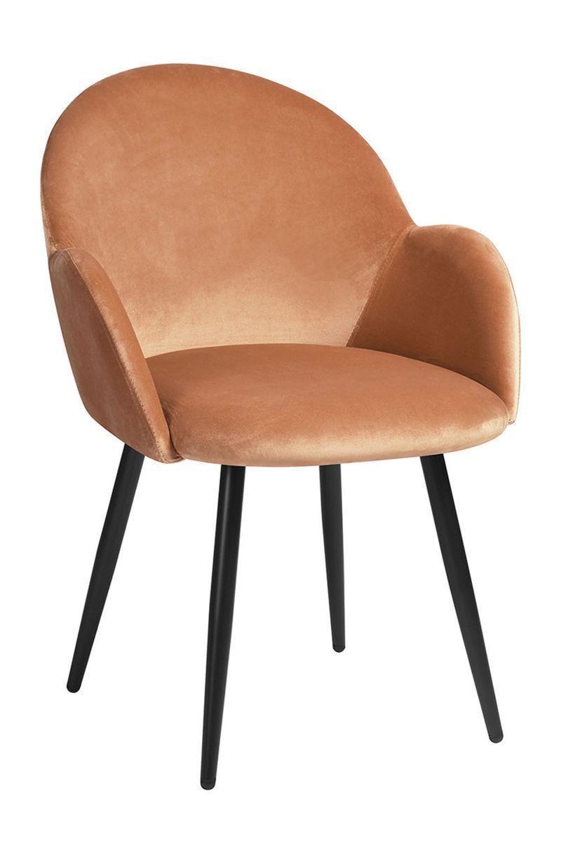 Silla Comedor Chiozza Sitial Terciopelo Naranjo-0