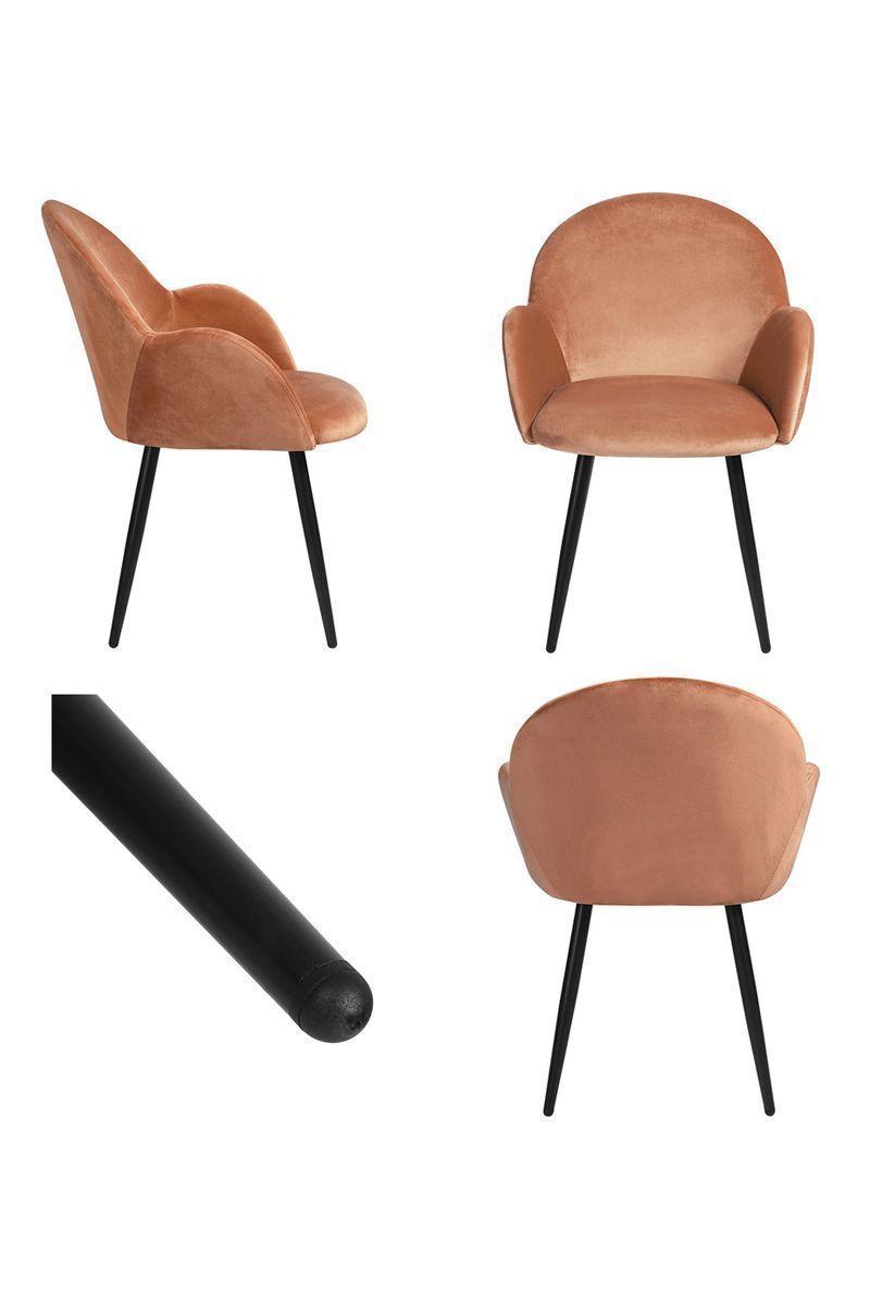 Silla Comedor Chiozza Sitial Terciopelo Naranjo-4