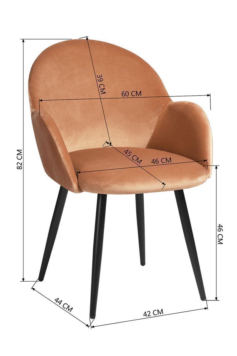 Silla Comedor Chiozza Sitial Terciopelo Naranjo-2