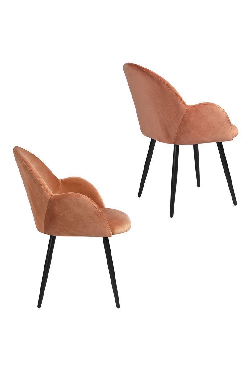 Silla Comedor Chiozza Sitial Terciopelo Naranjo-3