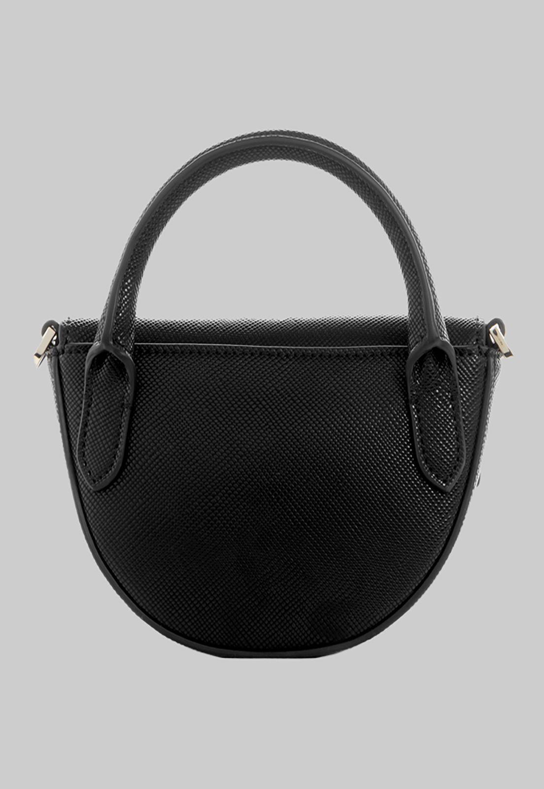 Mini Cartera Guess Eco Ivy Mini Top Handle Flap Bla Negro-2