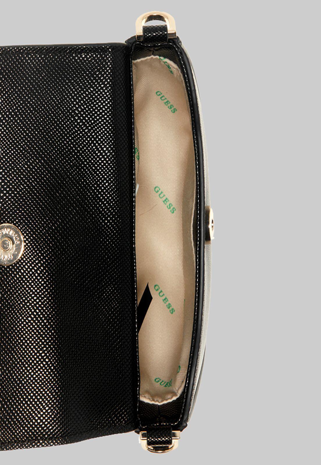 Mini Cartera Guess Eco Ivy Mini Top Handle Flap Bla Negro-3