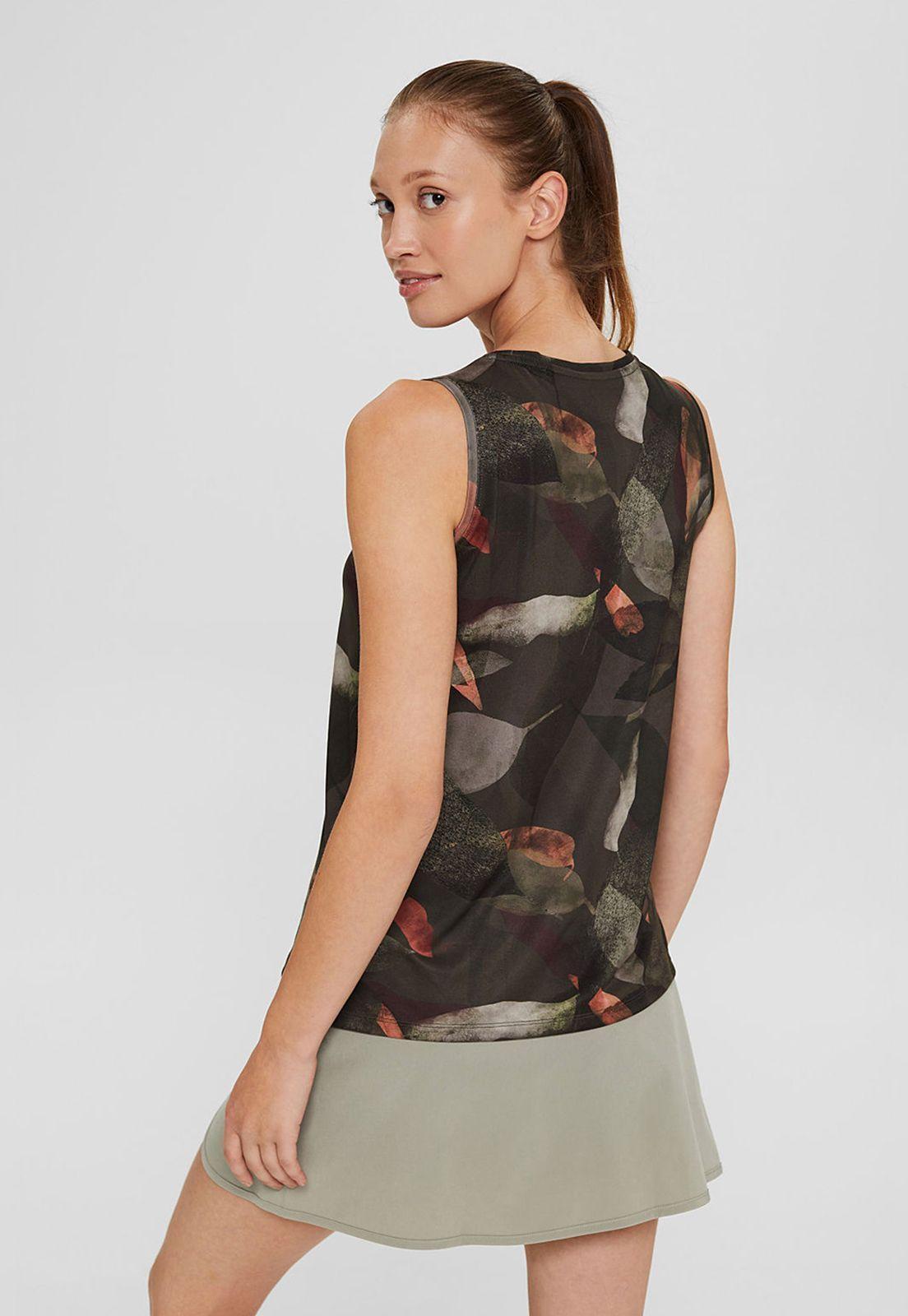 Polera Mujer Sin Mangas Estampada Con Tecnología E-Dry Esprit-1