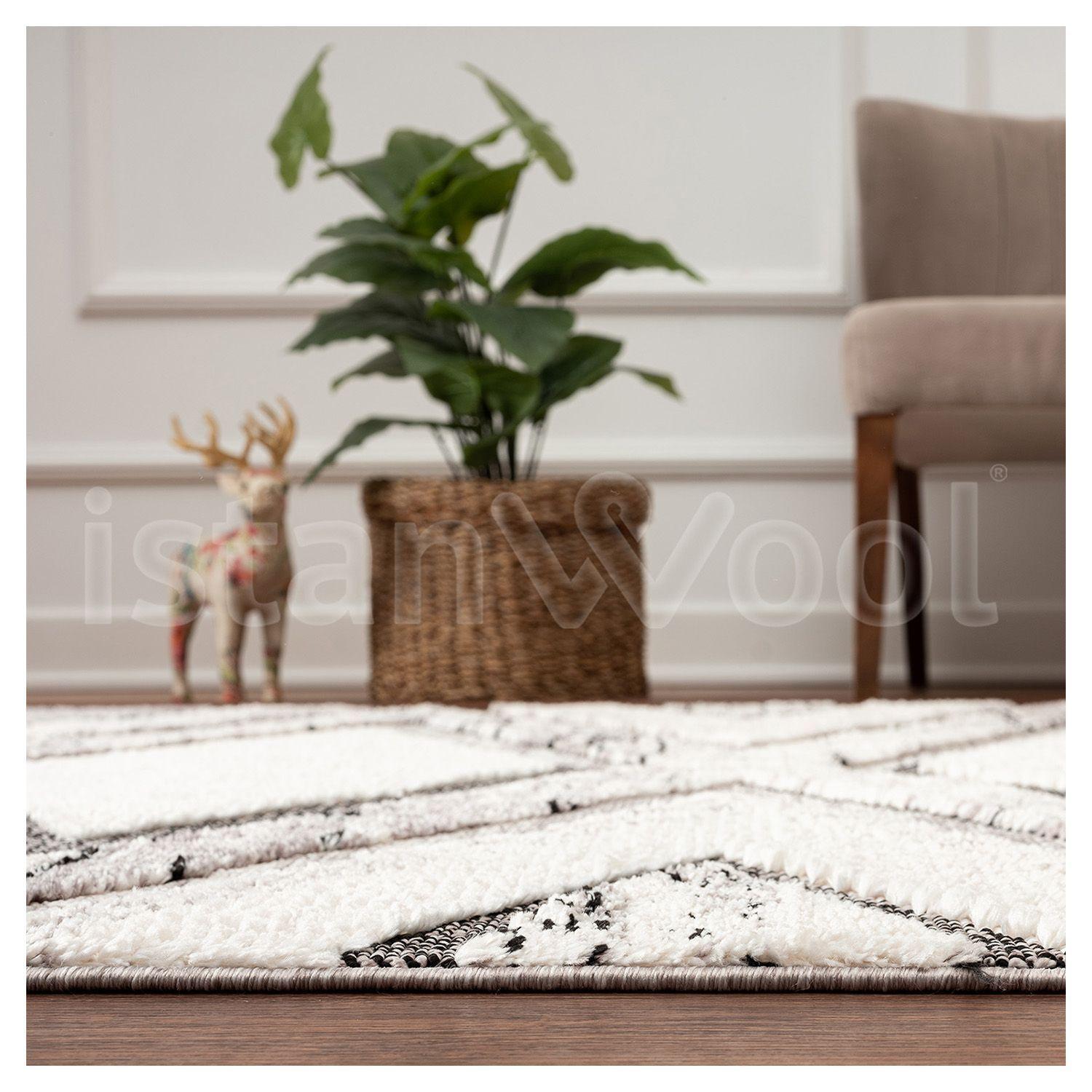 Alfombra Moderna Diseño 160x230 cms. Gris y Blanco-3