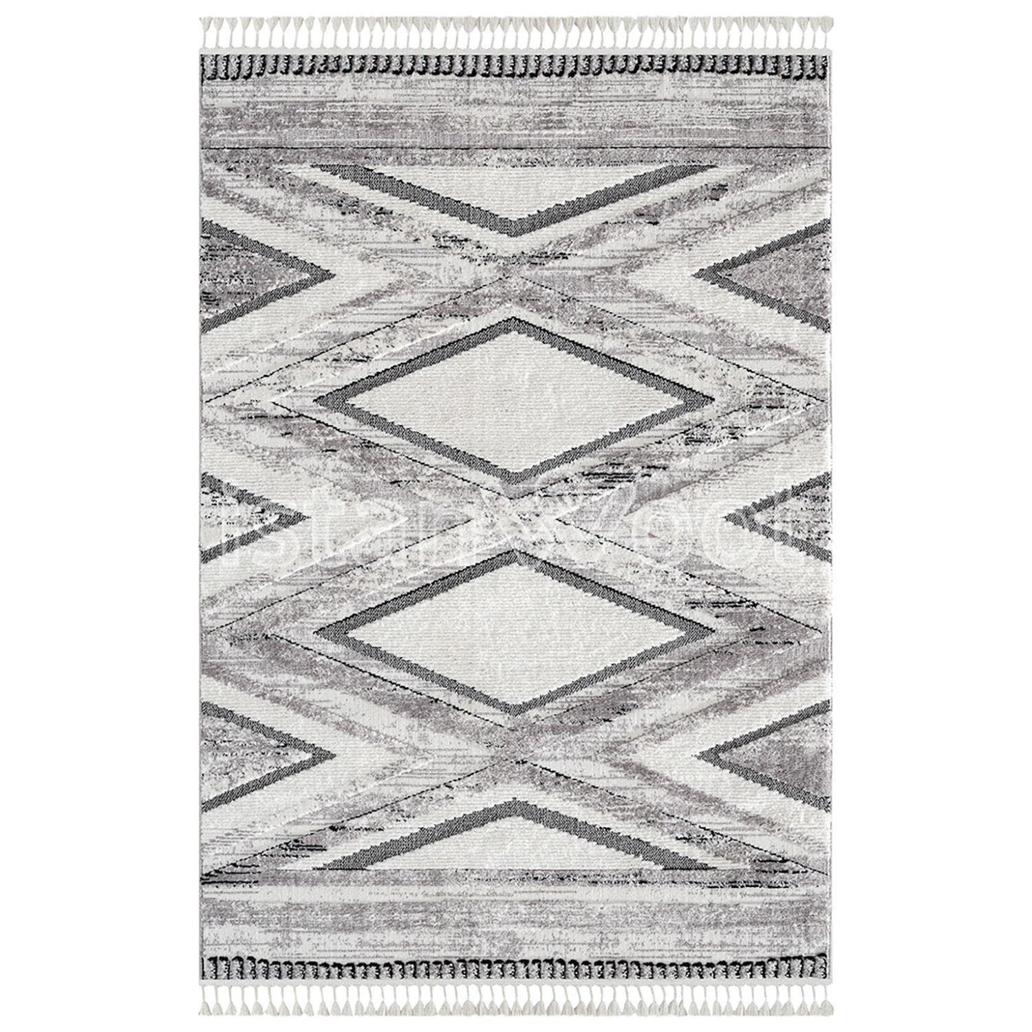 Alfombra Moderna Diseño 160x230 cms. Gris y Blanco-0