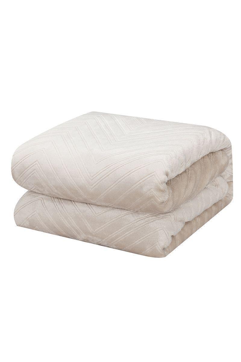 Manta Sherpa Doble Cara 220x200 cm Beige-0