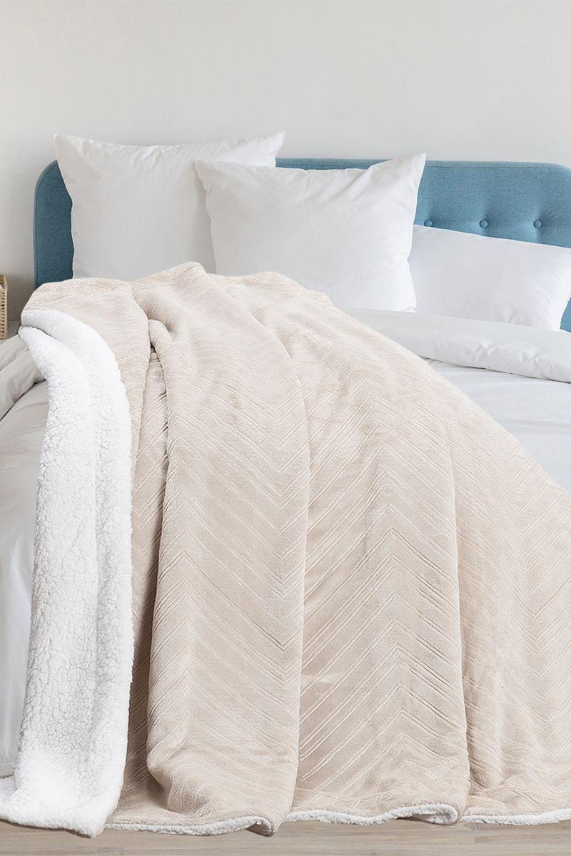 Manta Sherpa Doble Cara 220x200 cm Beige-4