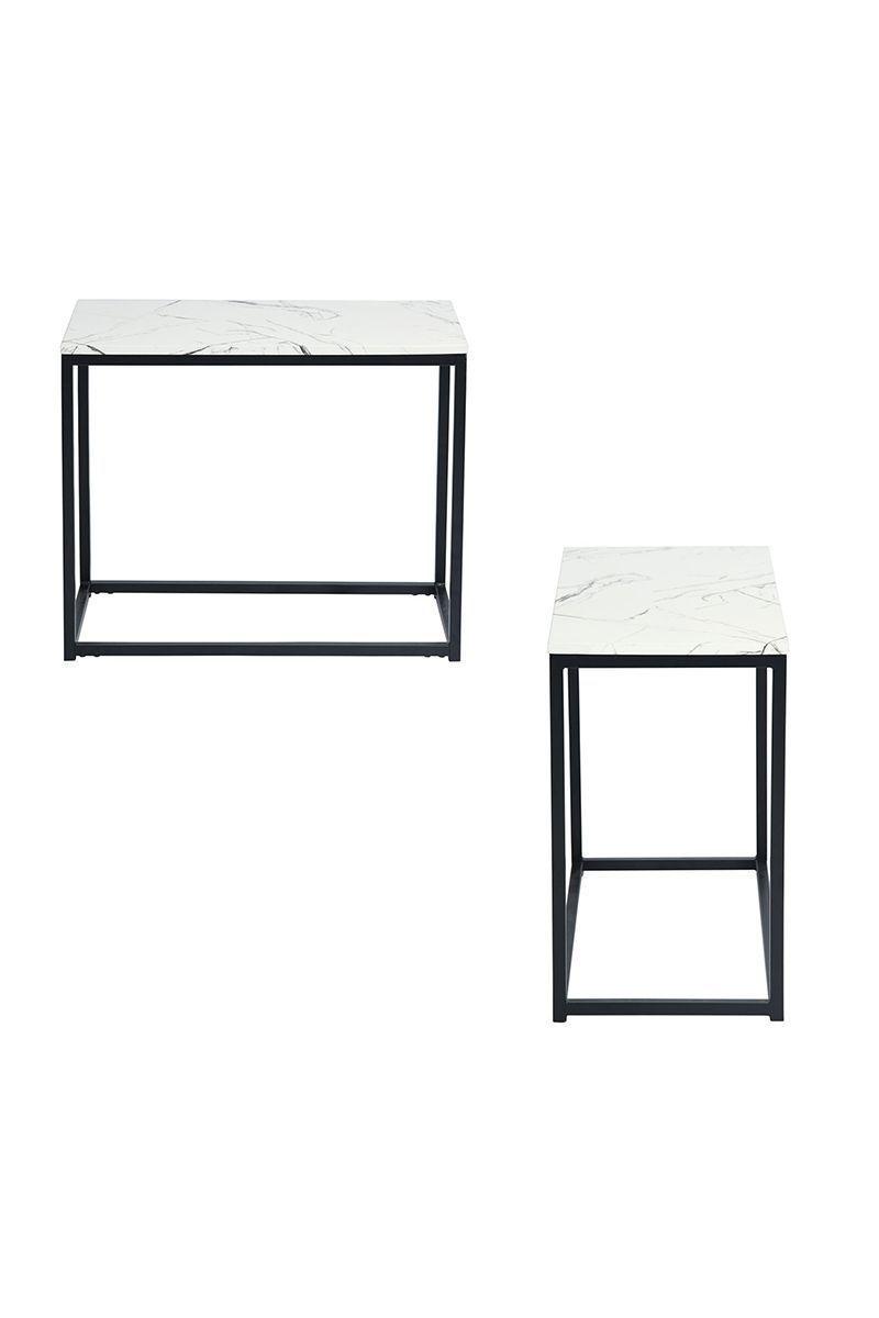 Mesa Lateral Marmoleado Negro-3