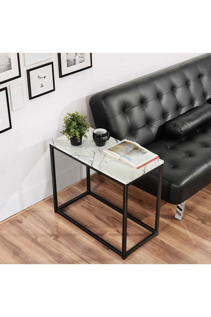 Mesa Lateral Marmoleado Negro-1