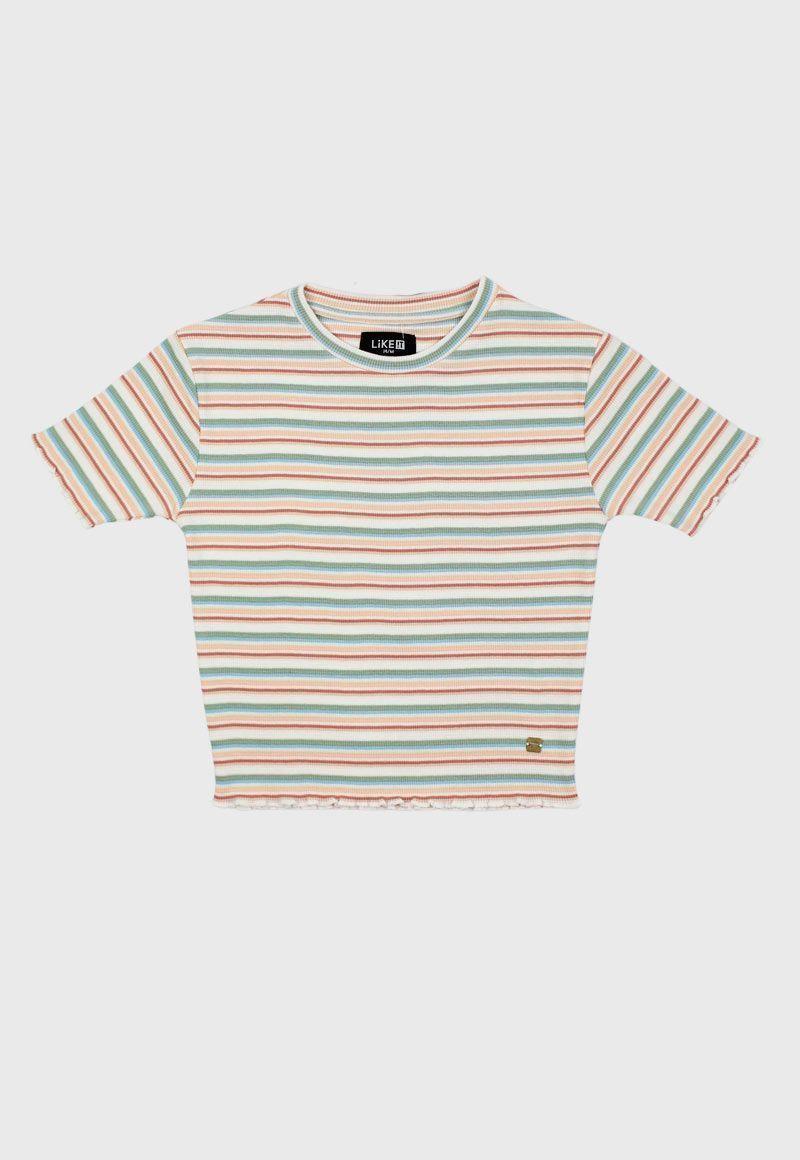 Polera teens niña top listado conexión 529-0