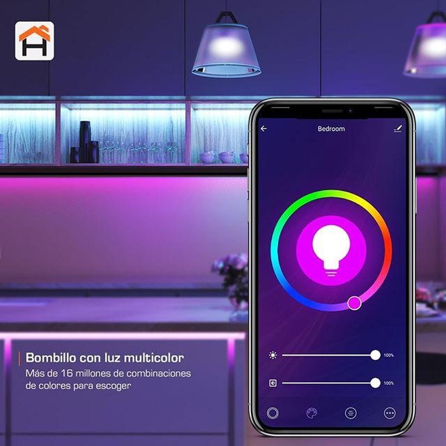 Kit Inteligente Ampolleta Multicolor + Enchufe con 2 Tomas + Camará Fija-4
