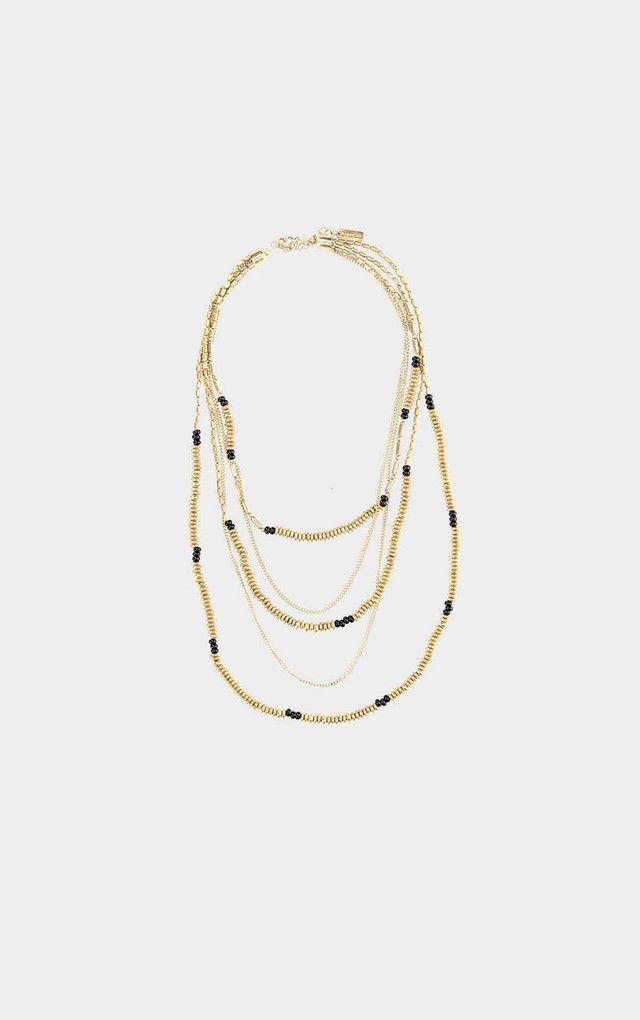 Collar Largo Aztec Dorado Humana-0