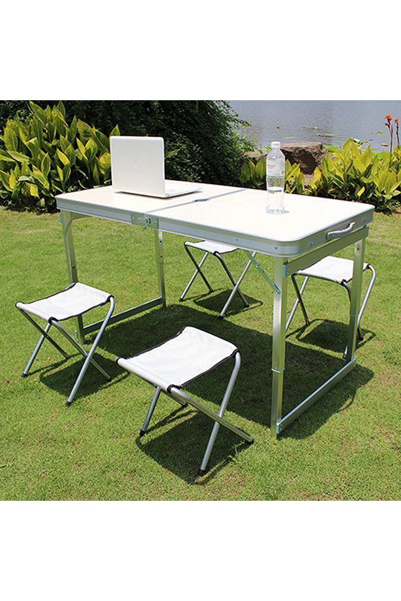 Set Mesa Plegable con 4 Pisos Blanco-1