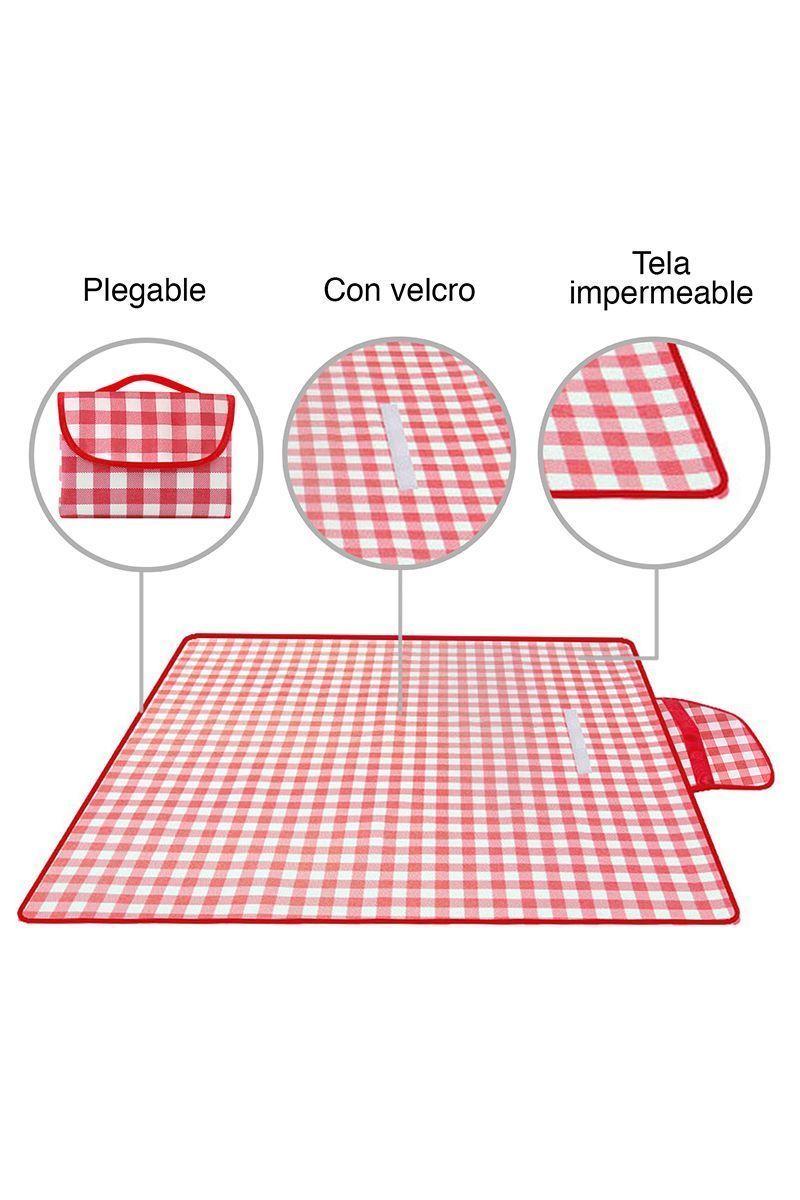 Manta de Picnic Rojo-3