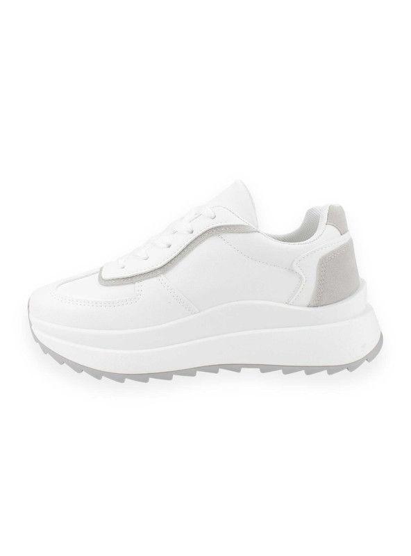 Zapatilla New Walk Chunky Blanca Gris-3