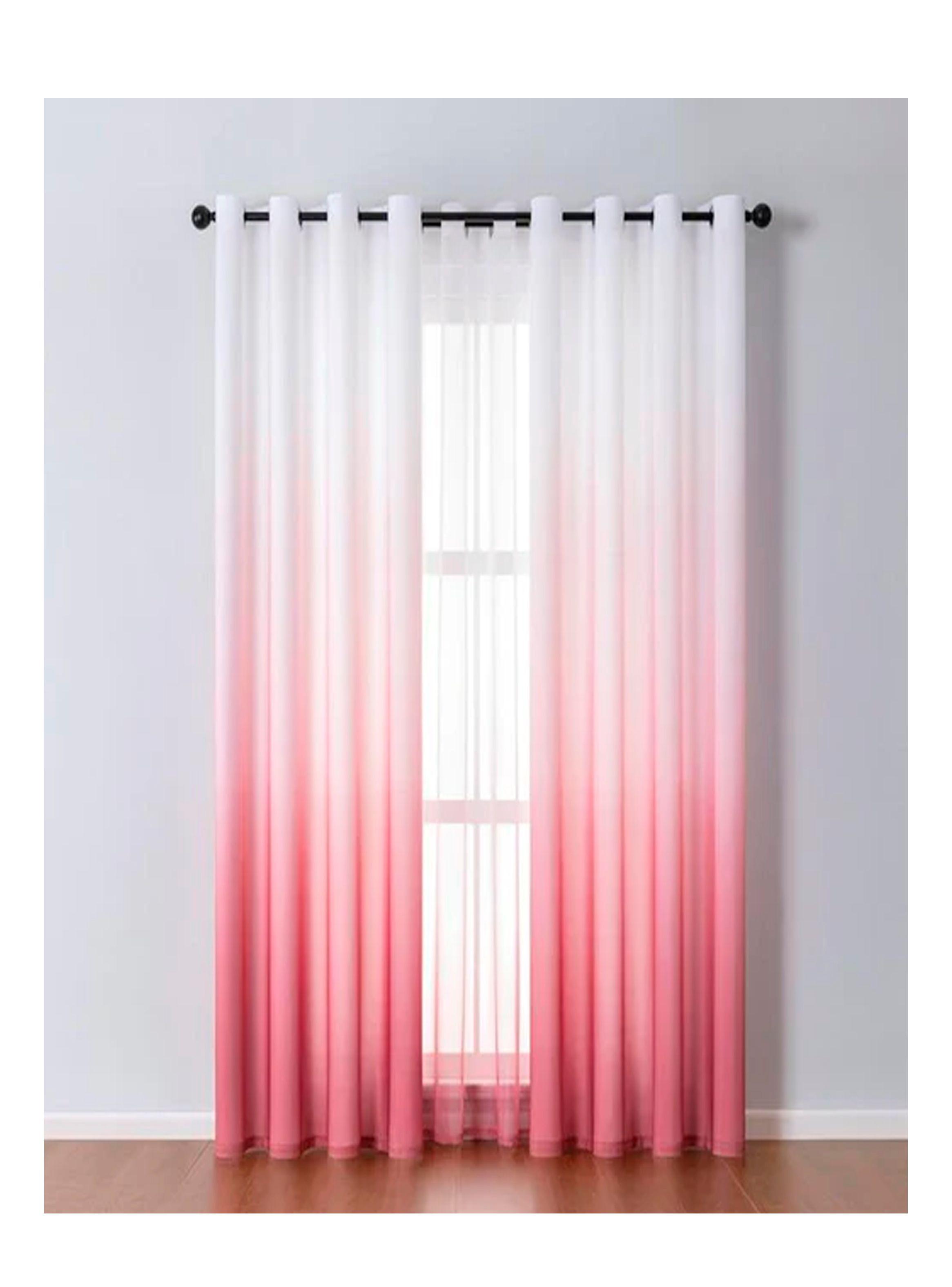 cortina visillo en degrade rosado 140 x 230-2