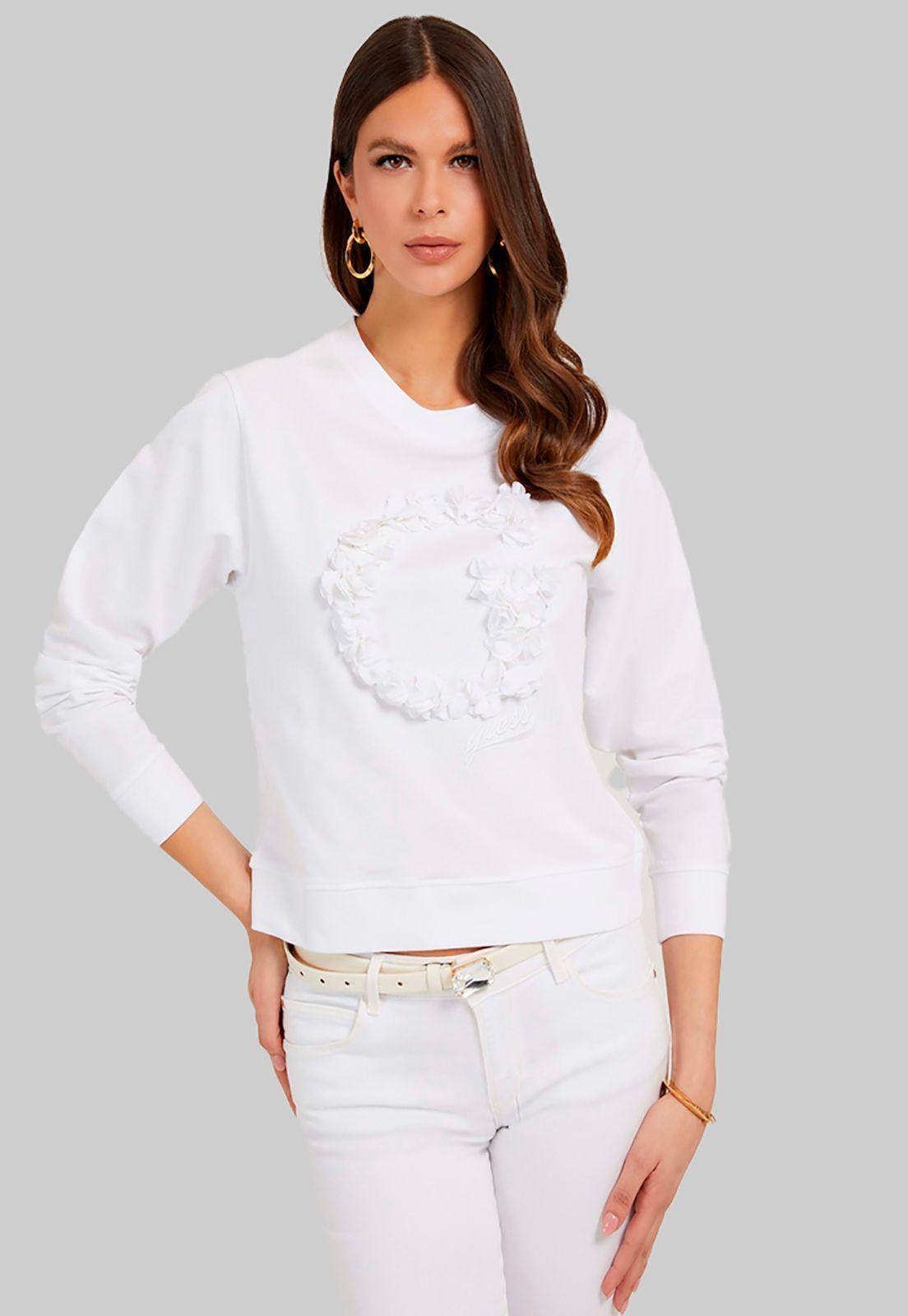 Poleron Guess Ariadna Sweatshirt G011 Blanco-6