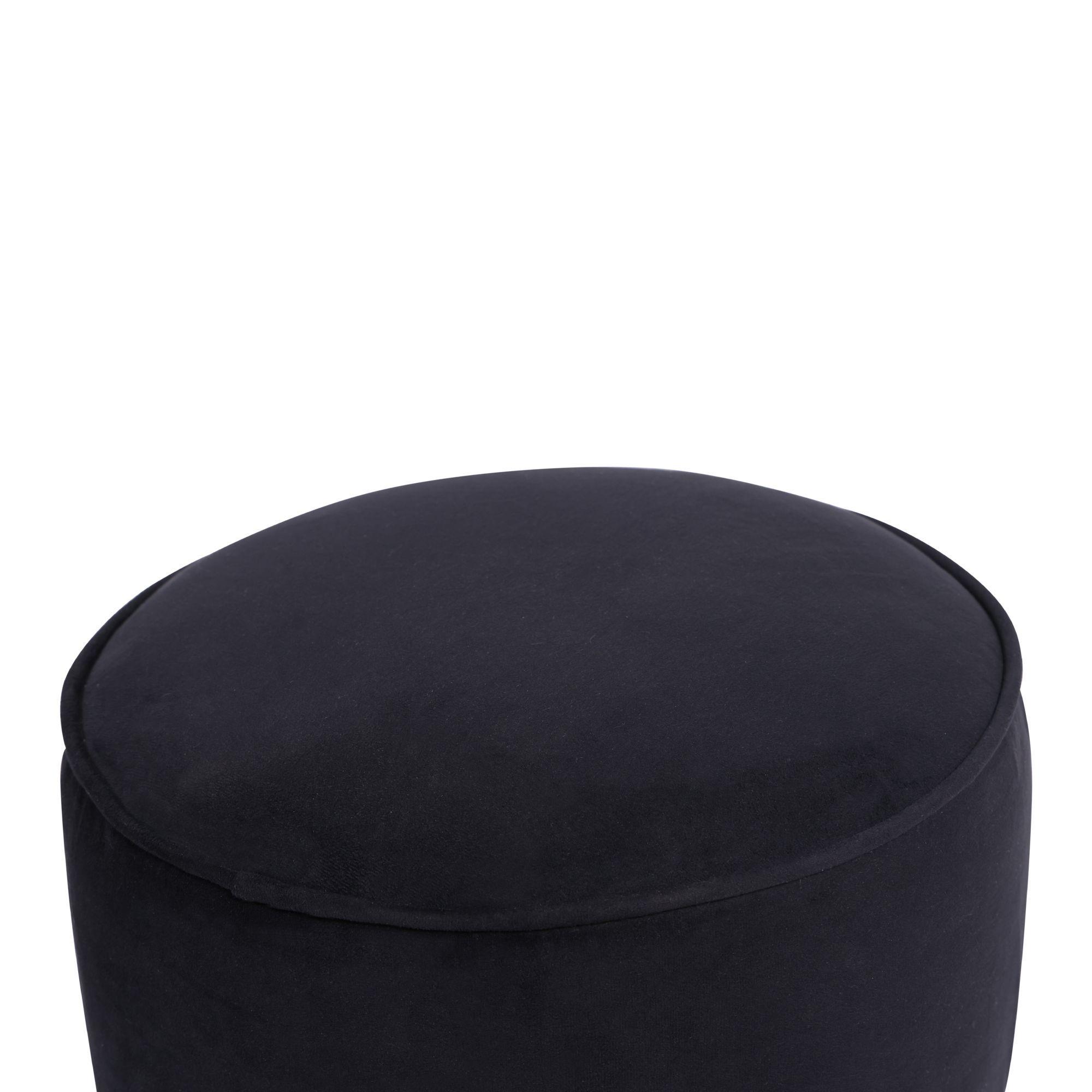 Pouf Francisca Negro Felpa 50x40x40 cm Máxima Design-3